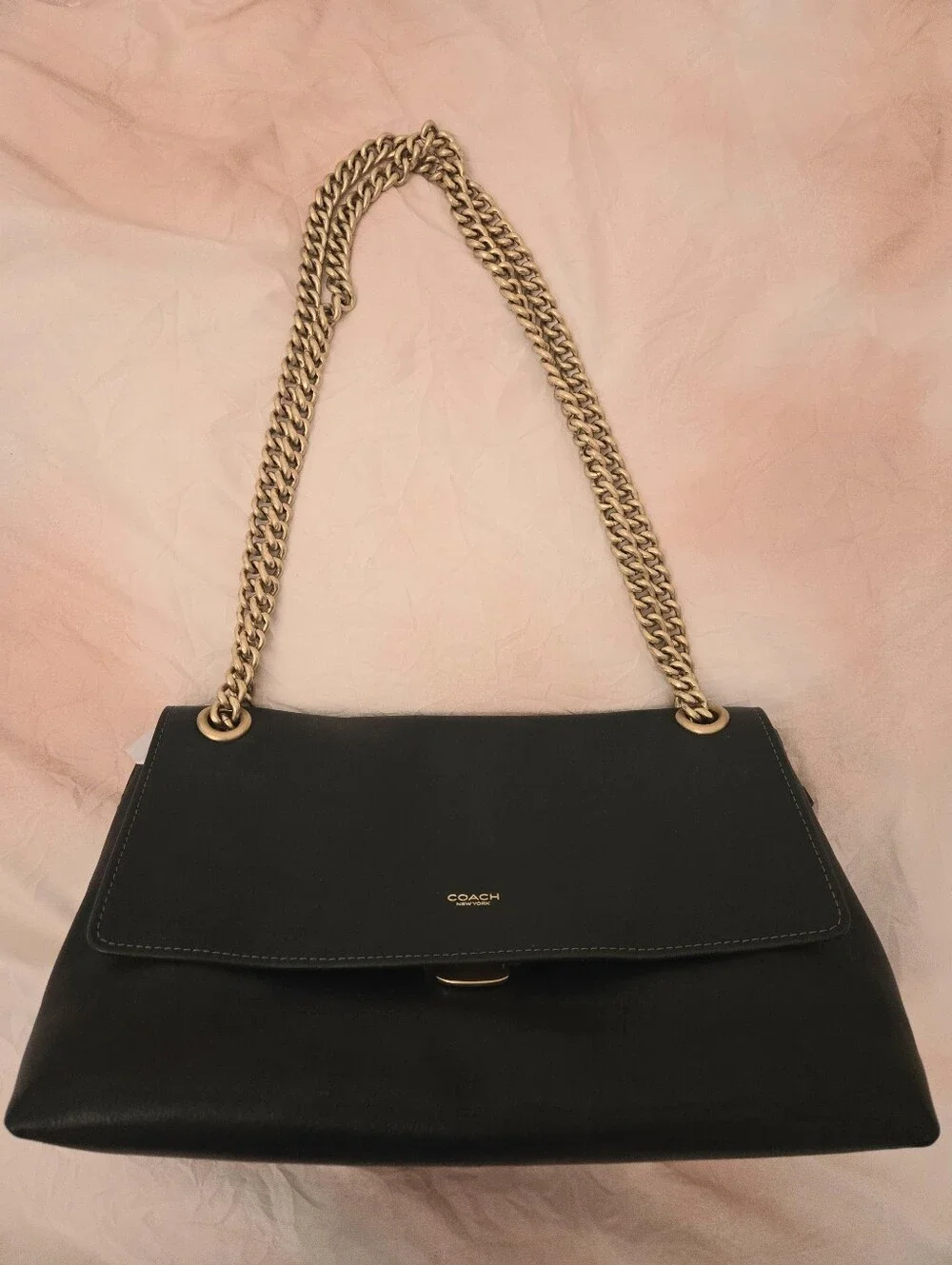 COACH Black Chain Chelsea 30 Shoulder Bag